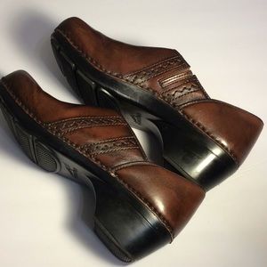 Dansko brown leather clogs